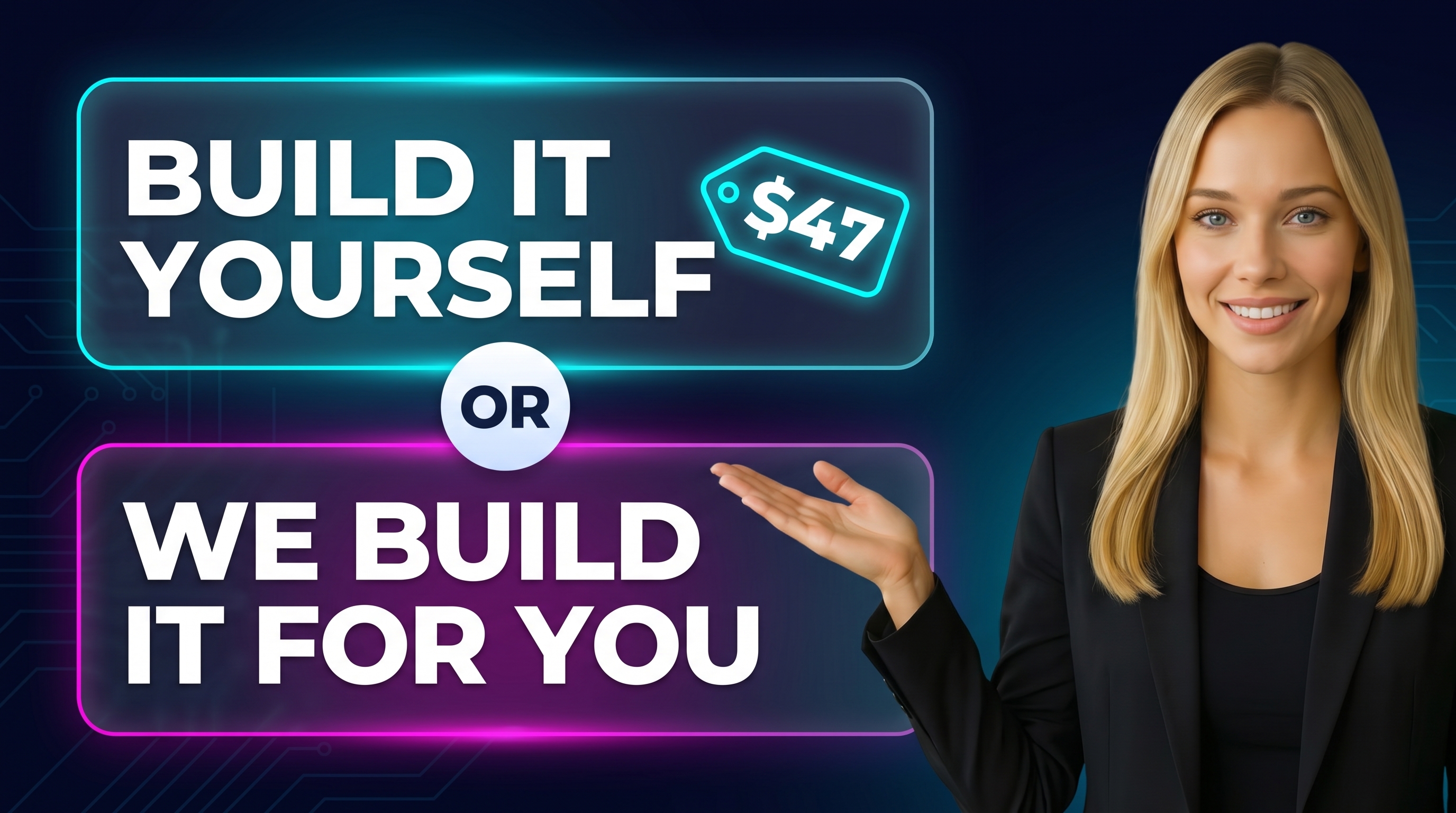 Build it yourself for $47, or we build it for you — with Jess